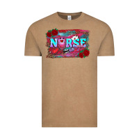 Vintage Coffee valentines day nurse with leopard and turquoise ba Vintage Tee - RanaPortraitStore