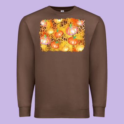 Fall Pumpkin Background Premium Sweatshirt Designed By Adodesignshop