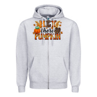 Heather Grey hey there pumpkin Zipper Hoodie - RacoonDesign