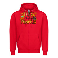 Red hey there pumpkin Zipper Hoodie - RacoonDesign