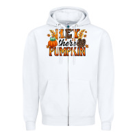 White hey there pumpkin Zipper Hoodie - RacoonDesign