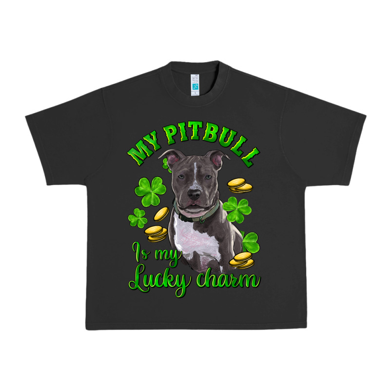 St. Patrick's Day My Pitbull Is My Lucky Charm Urban Heavy Tee by RanaPortraitStore | Teevron