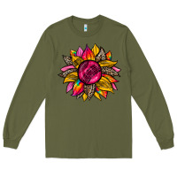 Army Green race  sunflower Long Sleeve Tee - Zillion Design Studio