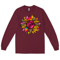 Burgundy race  sunflower Long Sleeve Tee - Zillion Design Studio