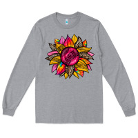 Heather Grey race  sunflower Long Sleeve Tee - Zillion Design Studio