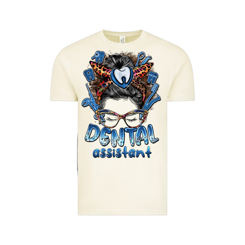 Dental Assistant Messy Bun Vintage Tee by BarkalooDesign | Teevron