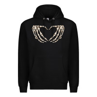 Black skeleton heart Premium Hoodie - MaliasSmallBusiness
