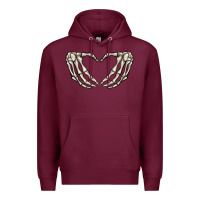 Burgundy skeleton heart Premium Hoodie - MaliasSmallBusiness
