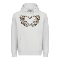Dove Grey skeleton heart Premium Hoodie - MaliasSmallBusiness