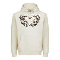 Oatmeal Heather skeleton heart Premium Hoodie - MaliasSmallBusiness