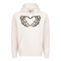 Pale Pink skeleton heart Premium Hoodie - MaliasSmallBusiness