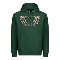 Sports Green skeleton heart Premium Hoodie - MaliasSmallBusiness