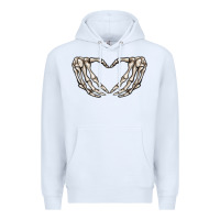 White skeleton heart Premium Hoodie - MaliasSmallBusiness