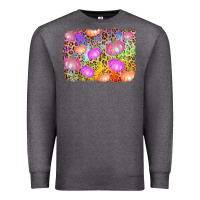 Charcoal Heather colourful pumpkin background Premium Sweatshirt - AdoDesignShop