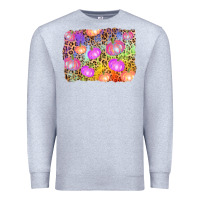 Heather Grey colourful pumpkin background Premium Sweatshirt - AdoDesignShop