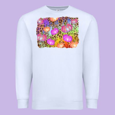 Colourful Pumpkin Background Premium Sweatshirt Designed By Adodesignshop