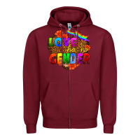 Burgundy love has no gender Zipper Hoodie - HRA Design Shop