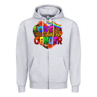 Heather Grey love has no gender Zipper Hoodie - HRA Design Shop