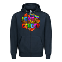 Navy love has no gender Zipper Hoodie - HRA Design Shop