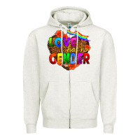Oatmeal Heather love has no gender Zipper Hoodie - HRA Design Shop