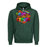 Sports Green love has no gender Zipper Hoodie - HRA Design Shop