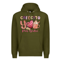 Army Green cafecito y pan dulce Premium Hoodie - MaliasSmallBusiness