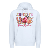White cafecito y pan dulce Premium Hoodie - MaliasSmallBusiness