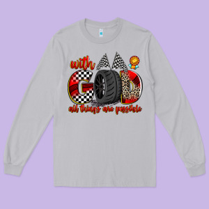 With God All Things Are Possible Long Sleeve Tee Designed By Zillion Design Studio