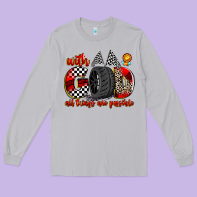 With God All Things Are Possible Long Sleeve Tee Designed By Zillion Design Studio