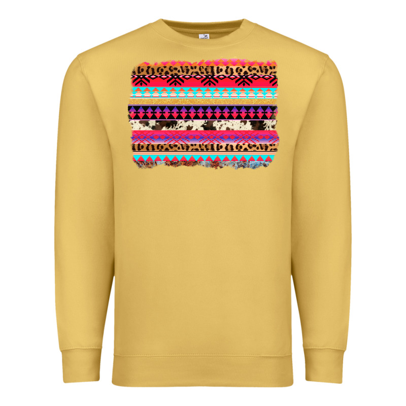 Aztec Western Leopard Cowhide Background Premium Sweatshirt by AdoDesignShop | Teevron