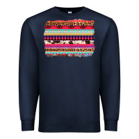 Navy aztec western leopard cowhide background Premium Sweatshirt - AdoDesignShop