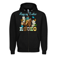 Black Happy Easter rodeo Zipper Hoodie - OliviaCreatesArt