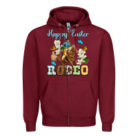 Burgundy Happy Easter rodeo Zipper Hoodie - OliviaCreatesArt