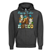Charcoal Heather Happy Easter rodeo Zipper Hoodie - OliviaCreatesArt