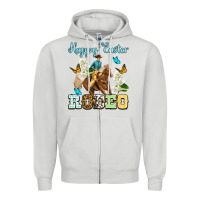 Dove Grey Happy Easter rodeo Zipper Hoodie - OliviaCreatesArt
