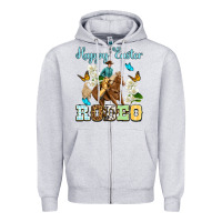 Heather Grey Happy Easter rodeo Zipper Hoodie - OliviaCreatesArt