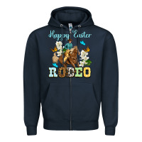 Navy Happy Easter rodeo Zipper Hoodie - OliviaCreatesArt