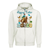 Oatmeal Heather Happy Easter rodeo Zipper Hoodie - OliviaCreatesArt
