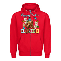 Red Happy Easter rodeo Zipper Hoodie - OliviaCreatesArt