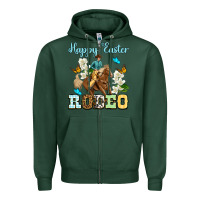 Sports Green Happy Easter rodeo Zipper Hoodie - OliviaCreatesArt