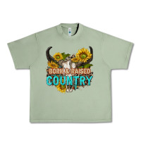 Oil Green born and raised country tbw Urban Heavy Tee - texasbilliewilder