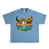 Pebble Blue born and raised country tbw Urban Heavy Tee - texasbilliewilder