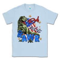 Dusty Blue red white rawr Classic Tee - Zillion Design Studio