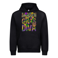 Black Mardi Gras diva Urban Hoodie - BundleAndBundleShop