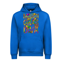 Cobalt Mardi Gras diva Urban Hoodie - BundleAndBundleShop