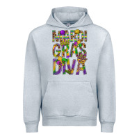 Heather Grey Mardi Gras diva Urban Hoodie - BundleAndBundleShop