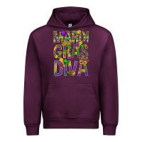 Mauve Wine Mardi Gras diva Urban Hoodie - BundleAndBundleShop