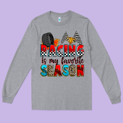 Racing Is My Favorite Season Long Sleeve Tee Designed By Zillion Design Studio