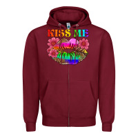 Burgundy lgbtq kiss me Zipper Hoodie - HRA Design Shop