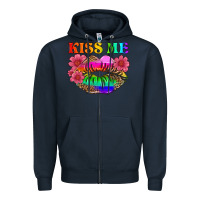 Navy lgbtq kiss me Zipper Hoodie - HRA Design Shop
